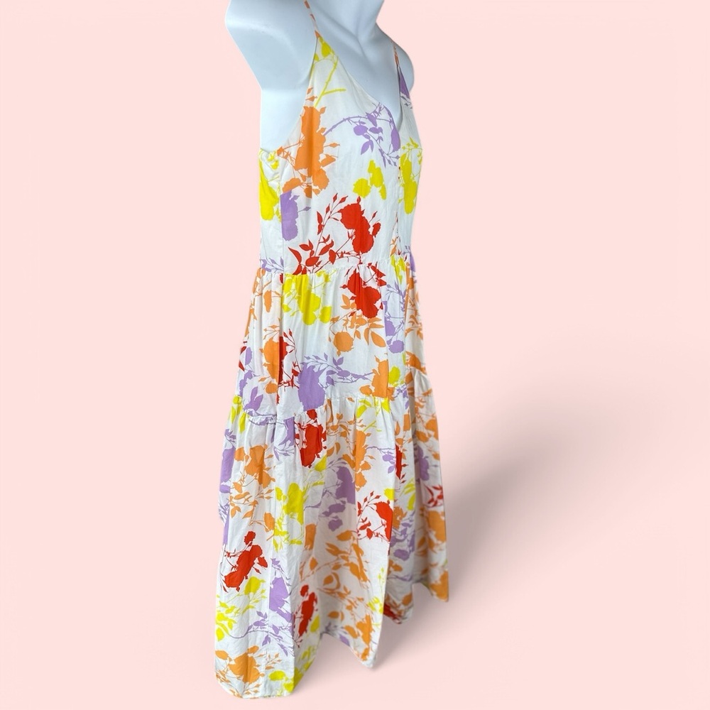 Peter Som size 0 RTR Yellow Red floral Sundress Spaghetti Strap Midi - Picture 6 of 15